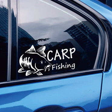 Carp Fishing Car Stickers Fun Windshield Window Bumper Decoration Waterproof Sun Protection Reflective Vinyl Decals (ONLINE ORDER ONLY)