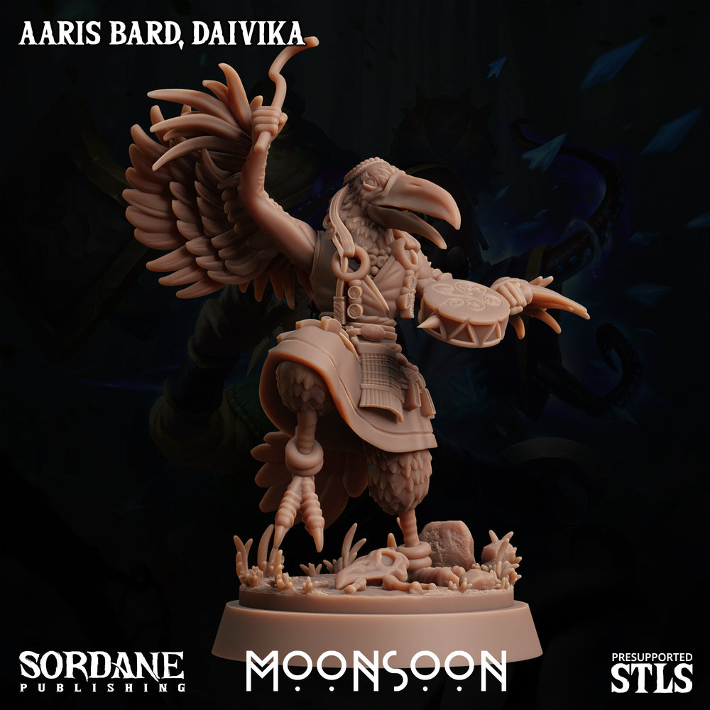 3D Printed Sordane Publishing Aaris Bard Daivika Moonsoon 28 32mm D&D (Online Only)