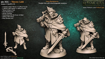 3D Printed Artisan Guild Aaron Blacksparrow Thieves Guild 28mm 32mm (Online Only)