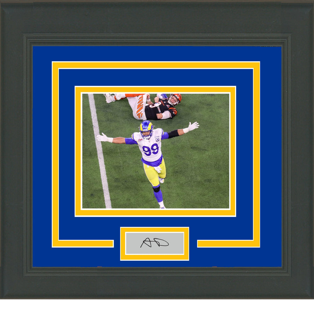 Framed Aaron Donald Facsimile Laser Engraved Signature Auto Los Angeles Rams 11x14 Football Photo (ONLINE ORDER ONLY)