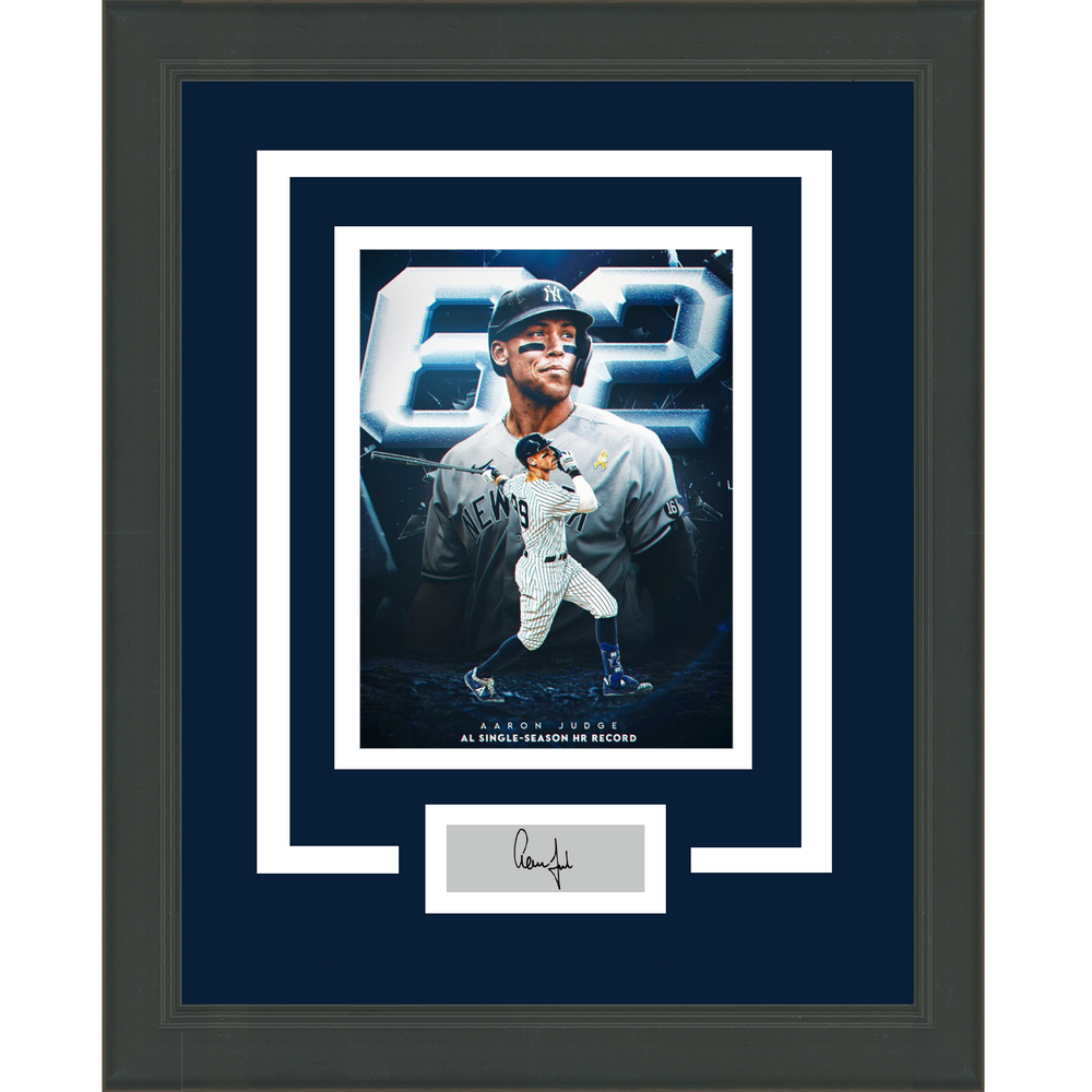 Framed Aaron Judge 62nd Home Run Facsimile Laser Engraved Signature Auto New York Yankees 11x14 Baseball Photo (ONLINE ORDER ONLY)