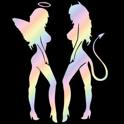 A Pair Of Car Stickers Angel Devil Sexy Hot Girl Bumper Window Notebook Decorated With Personalized Vinyl Decals (ONLINE ORDER ONLY)