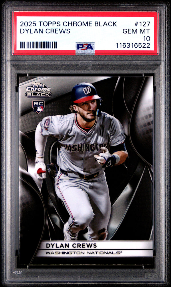 Graded 2025 Topps Chrome Black Dylan Crews #127 Rookie RC Baseball Card PSA 10 Gem Mint (ONLINE ORDER ONLY)