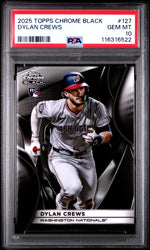 Graded 2025 Topps Chrome Black Dylan Crews #127 Rookie RC Baseball Card PSA 10 Gem Mint (ONLINE ORDER ONLY)