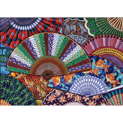 Abanicos (Spanish Fans) 500 Piece Premium Jigsaw Puzzle Art & Fable (ONLINE ORDER ONLY)