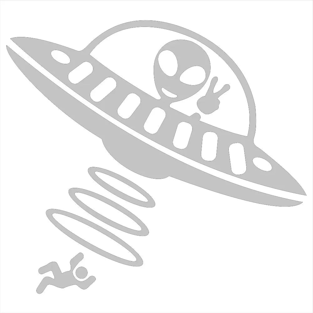 Jeep Car Stickers Decorative Paper Wind Glass Alien Abduction /UFO Ji Fun Creative Reflective Cartoon Waterproof Vinyl Decals (ONLINE ORDER ONLY)