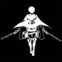 Anime Car Sticker Window Decoration  Laptop Stickers Attack On Titan Levi Style Personality Creative Die Cutting PVC Vinyl Decal (ONLINE ORDER ONLY)