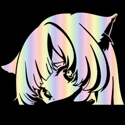Cat Girl Peek Car Sticker Anime Auto Parts Stickers Cartoon Laser PVC Waterproof Die Cutting Vinyl Decals (ONLINE ORDER ONLY)