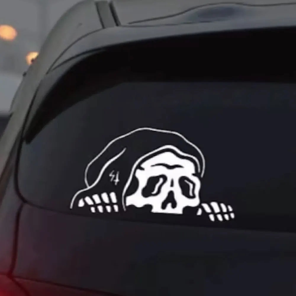 Peep Skeleton Car Sticker Decorated Windshield Windows Halloween  Lurking Reaper Ghost Stickers Die Cutting Vinyl Decals (ONLINE ORDER ONLY)
