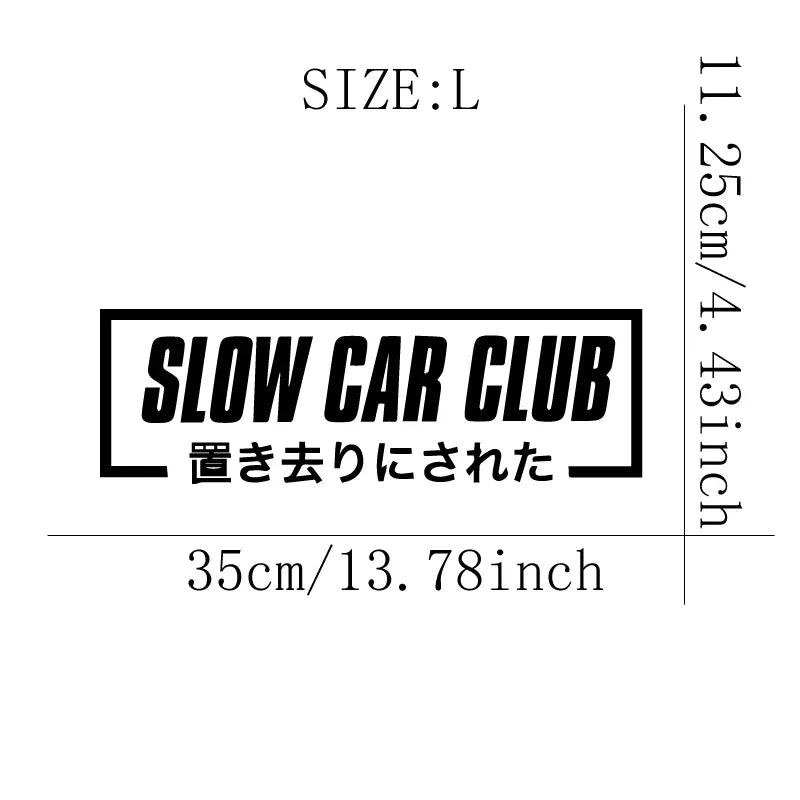 SLOW CAR CLUB Stickers,Car Stickers, Vinyl Decals - For Cars, Trucks, Walls, Laptops, Windows, Motorcycles, Bumpers Or Crafts (ONLINE ORDER ONLY)