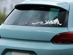 Waves and Snowy Mountains Stickers, Car Stickers, Vinyl Decals - For Cars, Trucks, Walls, Laptops, Windows, Motorcycles, Bumpers (ONLINE ORDER ONLY)
