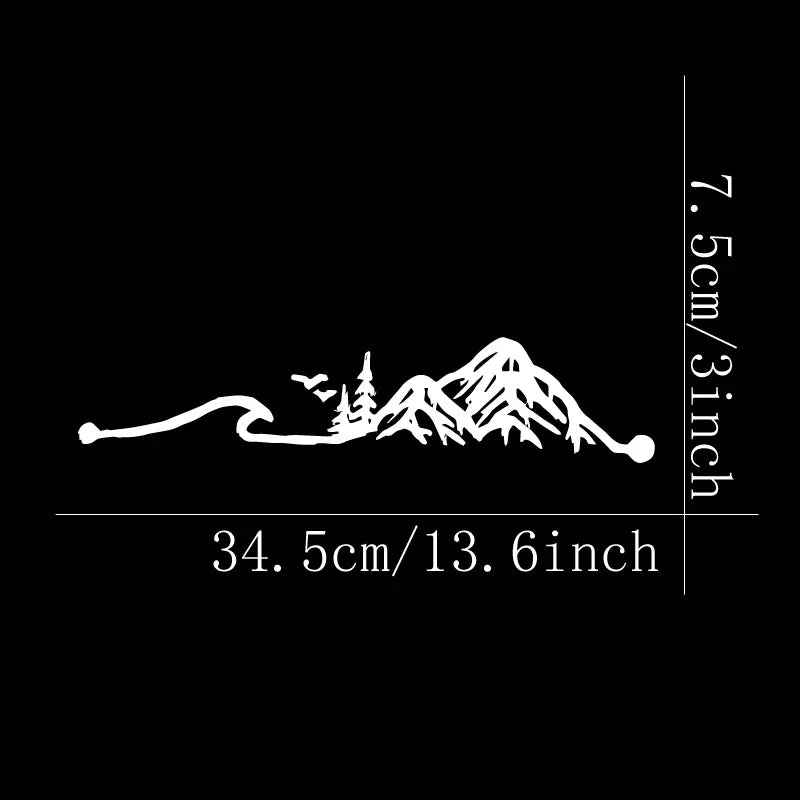 Waves and Snowy Mountains Stickers, Car Stickers, Vinyl Decals - For Cars, Trucks, Walls, Laptops, Windows, Motorcycles, Bumpers (ONLINE ORDER ONLY)