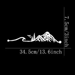 Waves and Snowy Mountains Stickers, Car Stickers, Vinyl Decals - For Cars, Trucks, Walls, Laptops, Windows, Motorcycles, Bumpers (ONLINE ORDER ONLY)