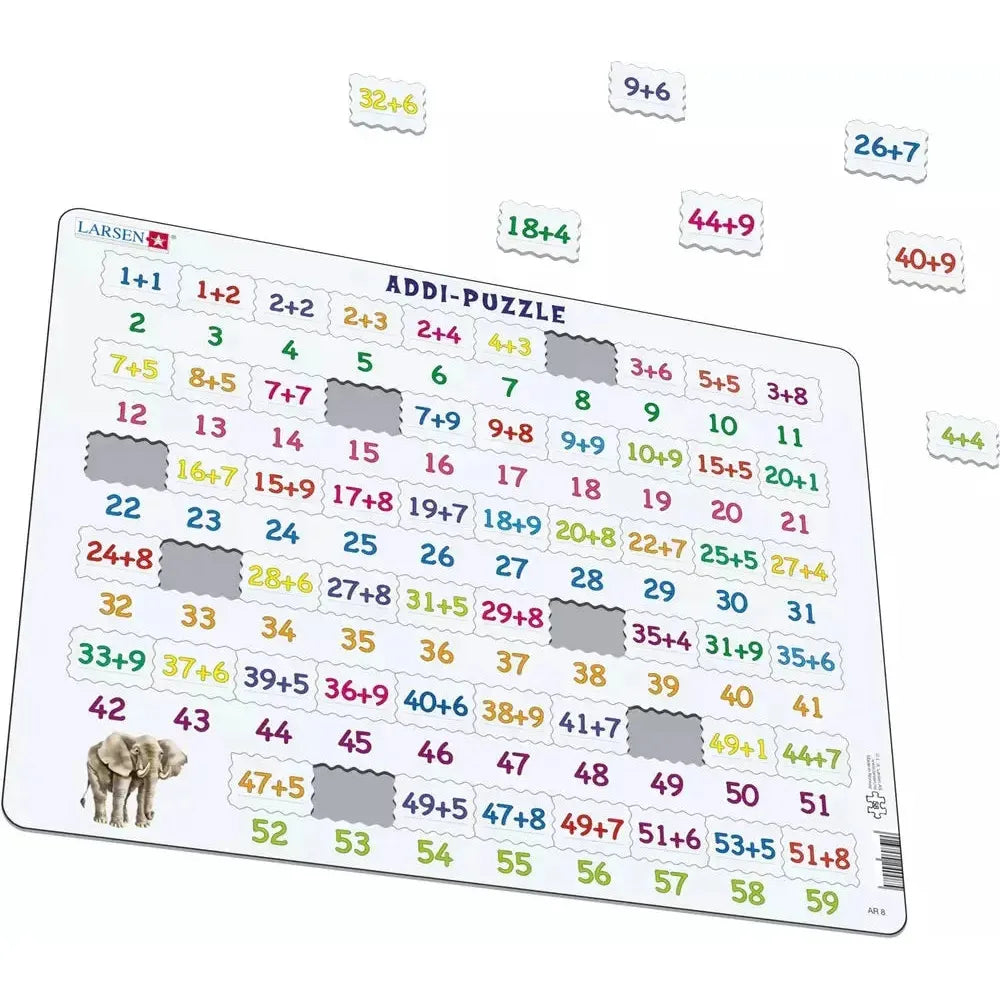 Addition Math 58 Piece Tray Jigsaw Puzzle Larsen