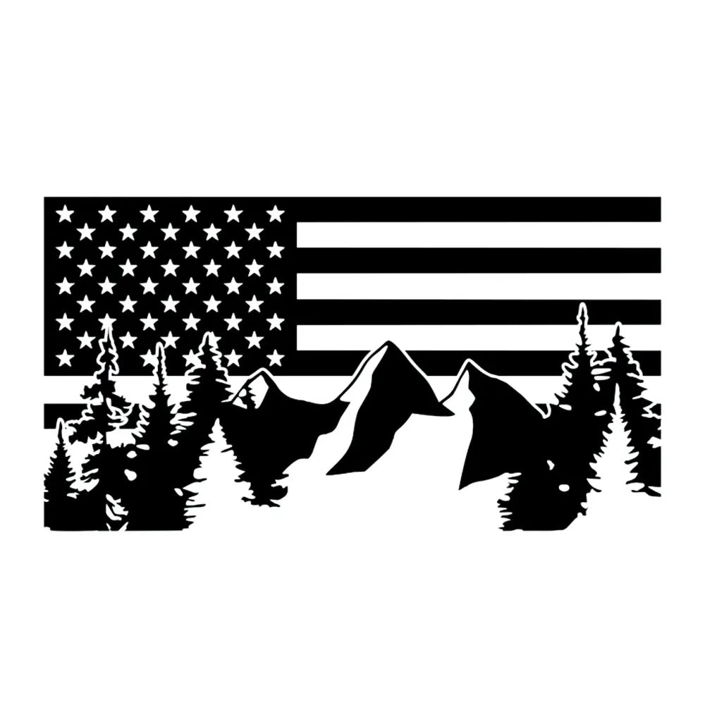 American Flag Aar Stickers PVC Natural Forest Window Decoration Creative Decals Automobile Styling Interesting Vinyl Decals (ONLINE ORDER ONLY)