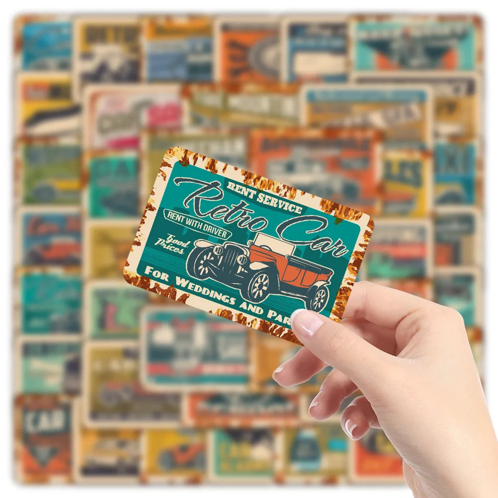 Retro Car Stickers 10/30/50PCS Decals for Laptop Phone Suitcase Fridge (ONLINE ORDER ONLY)