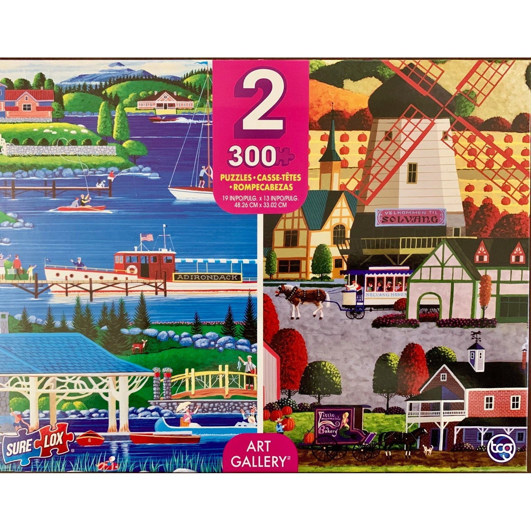 Adirondacks & Solvang 2 Pack 300 Piece Jigsaw Puzzles Sure Lox (ONLINE ORDER ONLY)