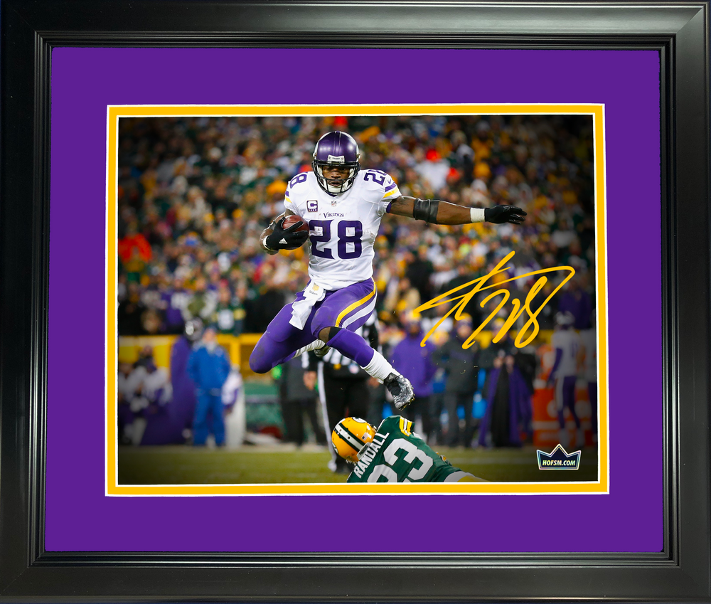 Framed Adrian Peterson Minnesota Vikings Facsimile Laser Engraved Signature Auto 11"x14"Football Photo HOFSM Holo (ONLINE ORDER ONLY)