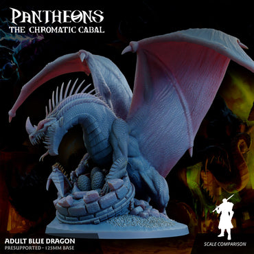 3D Printed Sordane Publishing Adult Blue Dragon Pantheons The Chromatic Cabal 28 32mm D&D (Online Only)