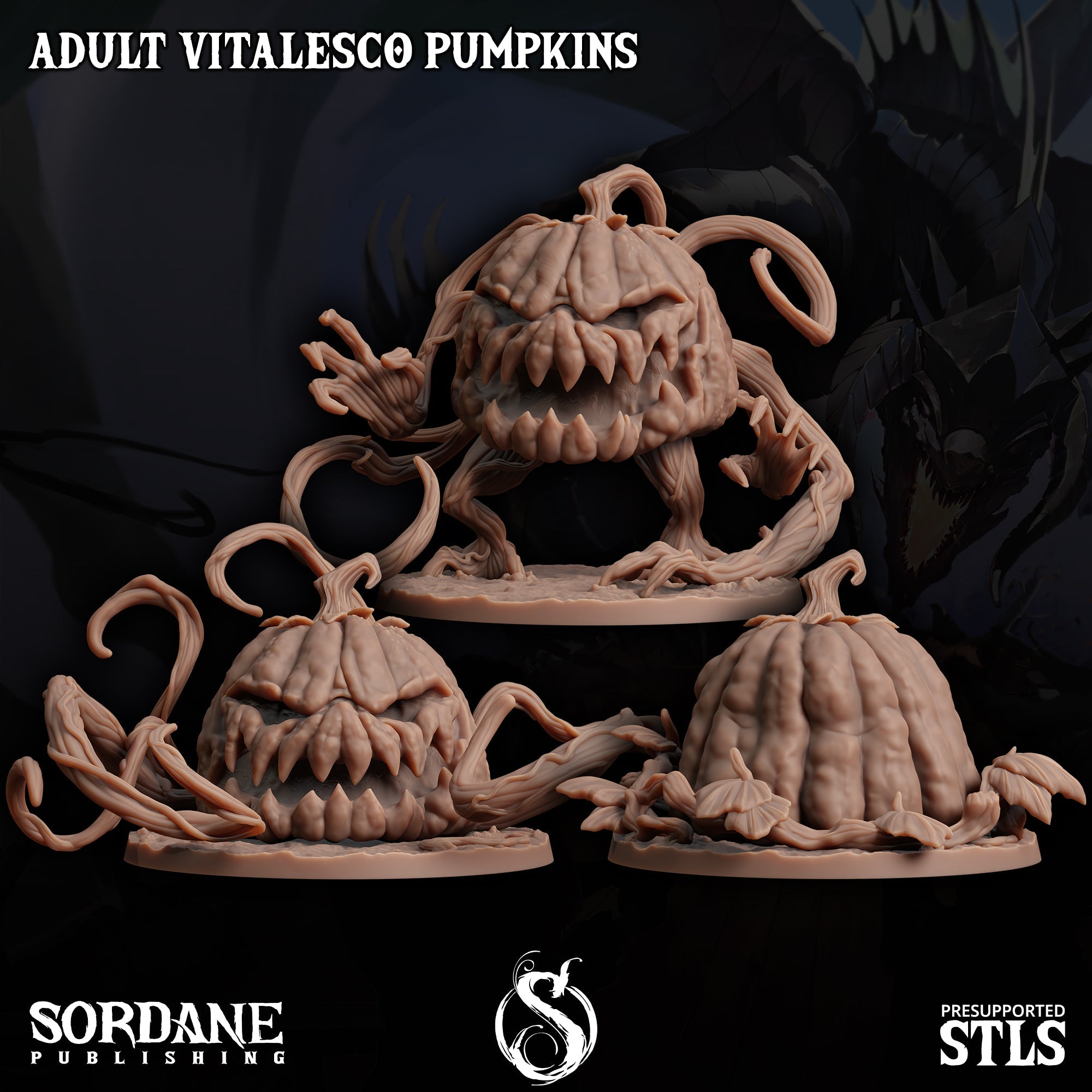 3D Printed Sordane Publishing Adult Vitalesco Pumpkins 28 32mm D&D (Online Only)