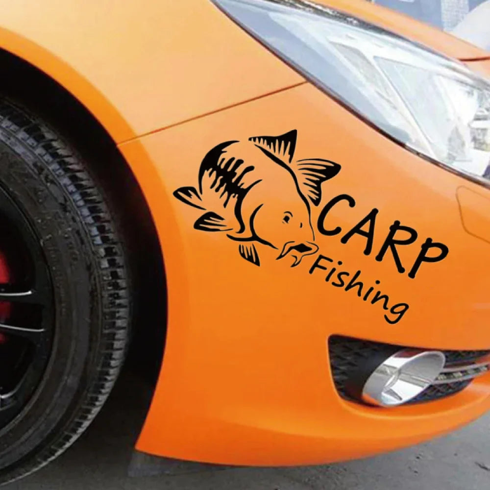 Carp Fishing Car Stickers Fun Windshield Window Bumper Decoration Waterproof Sun Protection Reflective Vinyl Decals (ONLINE ORDER ONLY)