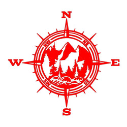 Compass Car Sticker PVC Window Stickers Natural Mountain Forest Pacific Northwest Auto Spare Parts Notebook Vinyl Decals (ONLINE ORDER ONLY)