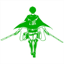 Anime Car Sticker Window Decoration  Laptop Stickers Attack On Titan Levi Style Personality Creative Die Cutting PVC Vinyl Decal (ONLINE ORDER ONLY)