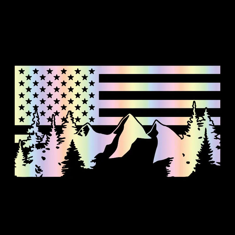 American Flag Aar Stickers PVC Natural Forest Window Decoration Creative Decals Automobile Styling Interesting Vinyl Decals (ONLINE ORDER ONLY)