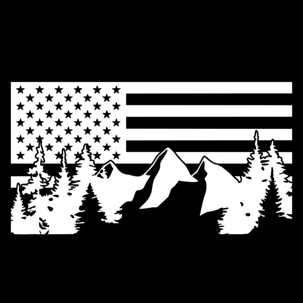 American Flag Aar Stickers PVC Natural Forest Window Decoration Creative Decals Automobile Styling Interesting Vinyl Decals (ONLINE ORDER ONLY)