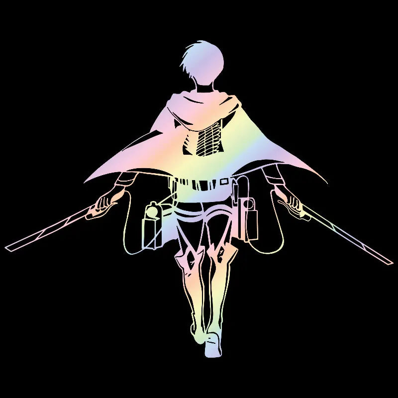 Anime Car Sticker Window Decoration  Laptop Stickers Attack On Titan Levi Style Personality Creative Die Cutting PVC Vinyl Decal (ONLINE ORDER ONLY)