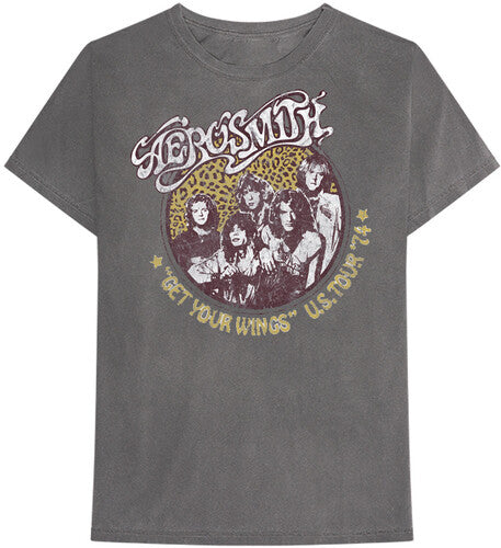 Get Your Wings US Tour 74 Cheetah Print Gray Unisex ShortSleeve T-shirt 2XL [T-Shirt] (ONLINE ORDER ONLY)