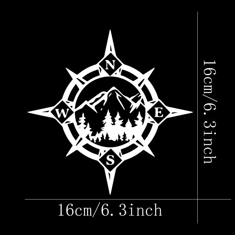 Camping Compass stickers,mountains and woods,Car Stickers, Vinyl Decals - For Cars, Trucks, Walls, Laptops, Windows, Motorcycles (ONLINE ORDER ONLY)