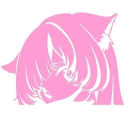 Cat Girl Peek Car Sticker Anime Auto Parts Stickers Cartoon Laser PVC Waterproof Die Cutting Vinyl Decals (ONLINE ORDER ONLY)