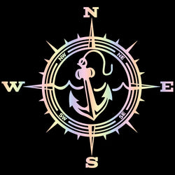Anchor Car Sticker Adventure Travel Pirate Ship The Compass PVC Laser Stickers Voiture The Window Decoration Vinyl Decal (ONLINE ORDER ONLY)