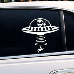 Jeep Car Stickers Decorative Paper Wind Glass Alien Abduction /UFO Ji Fun Creative Reflective Cartoon Waterproof Vinyl Decals (ONLINE ORDER ONLY)