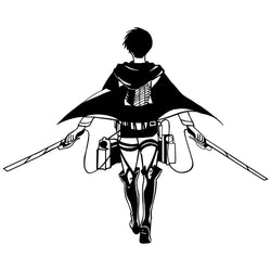 Anime Car Sticker Window Decoration  Laptop Stickers Attack On Titan Levi Style Personality Creative Die Cutting PVC Vinyl Decal (ONLINE ORDER ONLY)