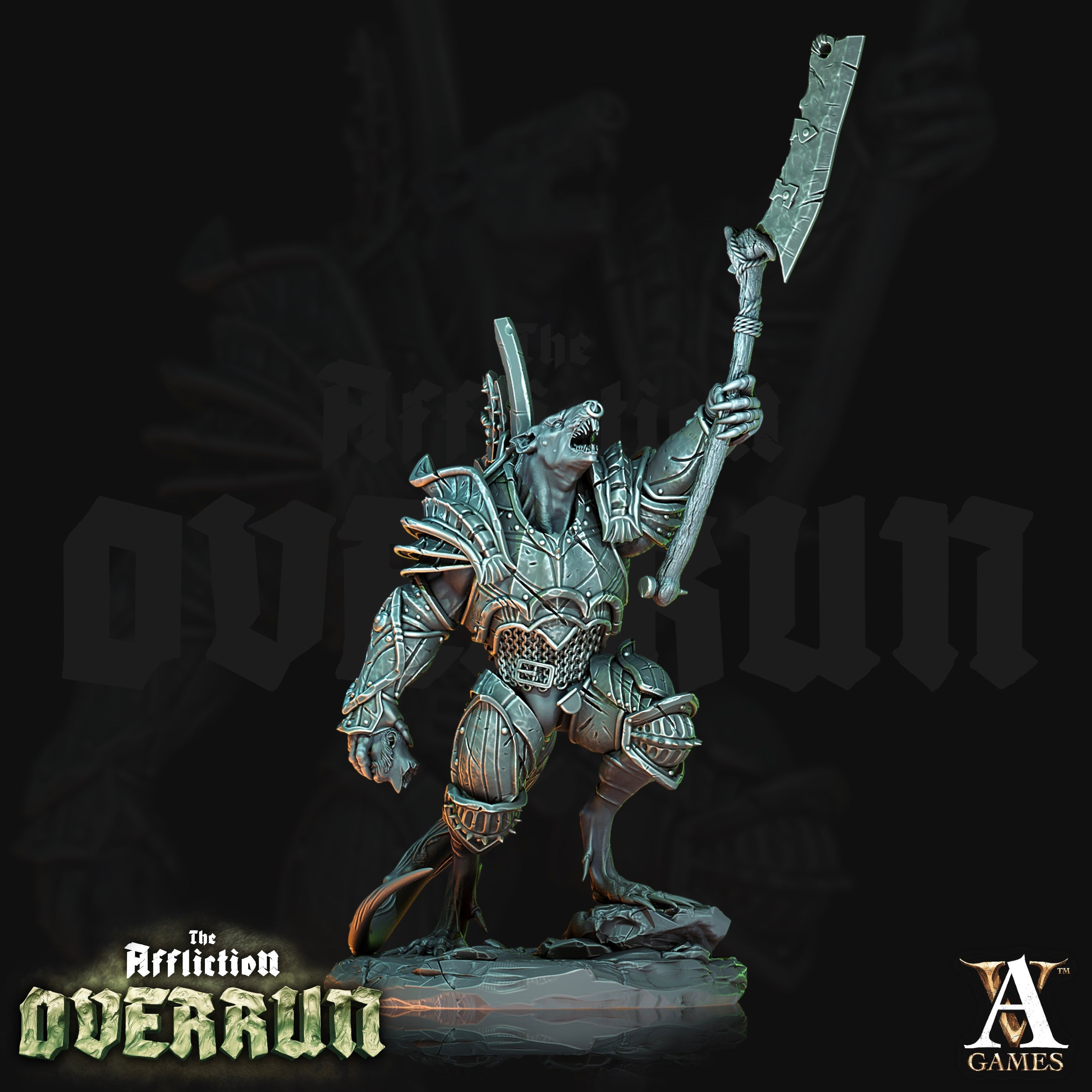 3D Printed Archvillain Games Affliction Overrun - Onqrin the Rabid 28mm 32mm D&D (Online Only)