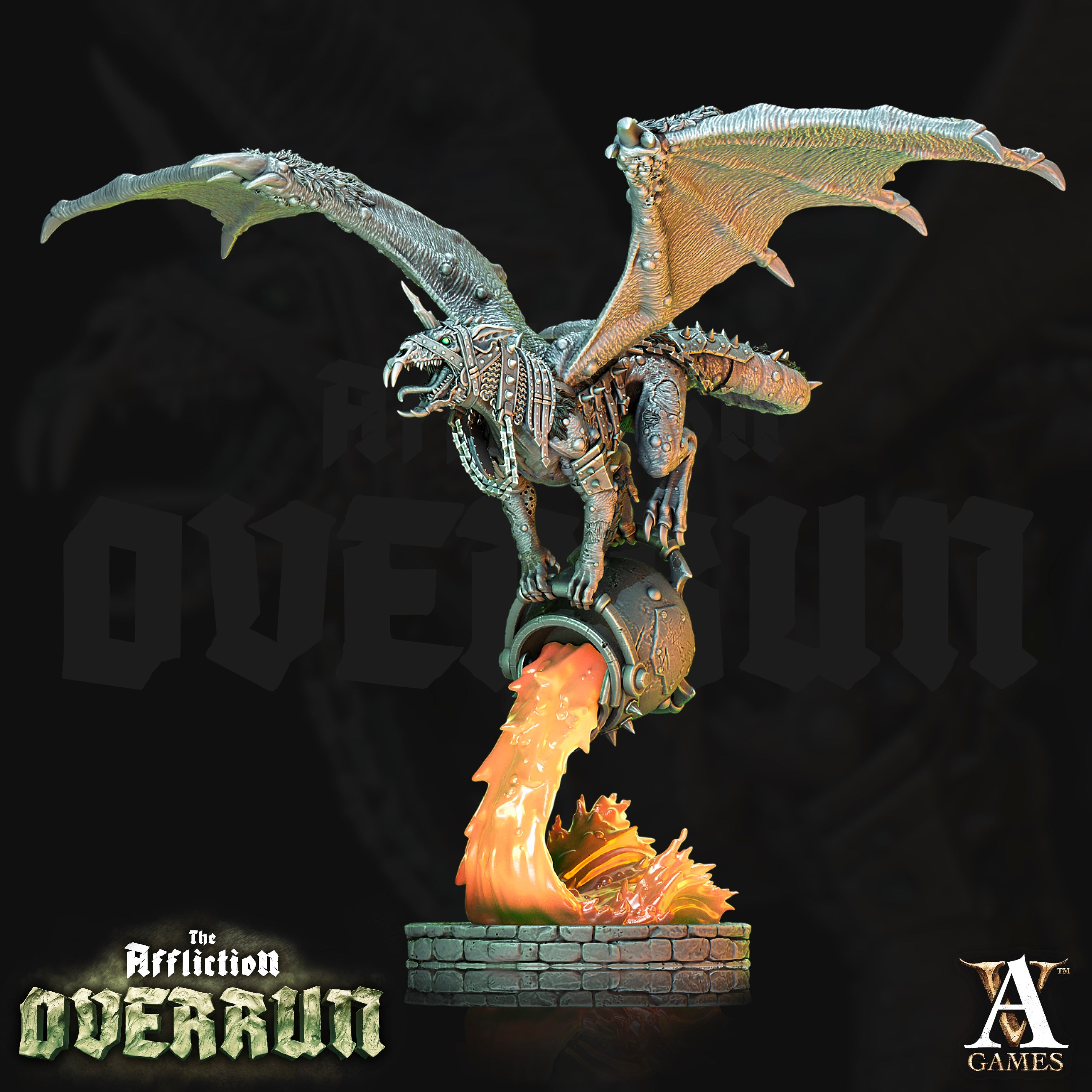 3D Printed Archvillain Games Affliction Overrun - Snut Rat Dragon 28mm 32mm D&D (Online Only)