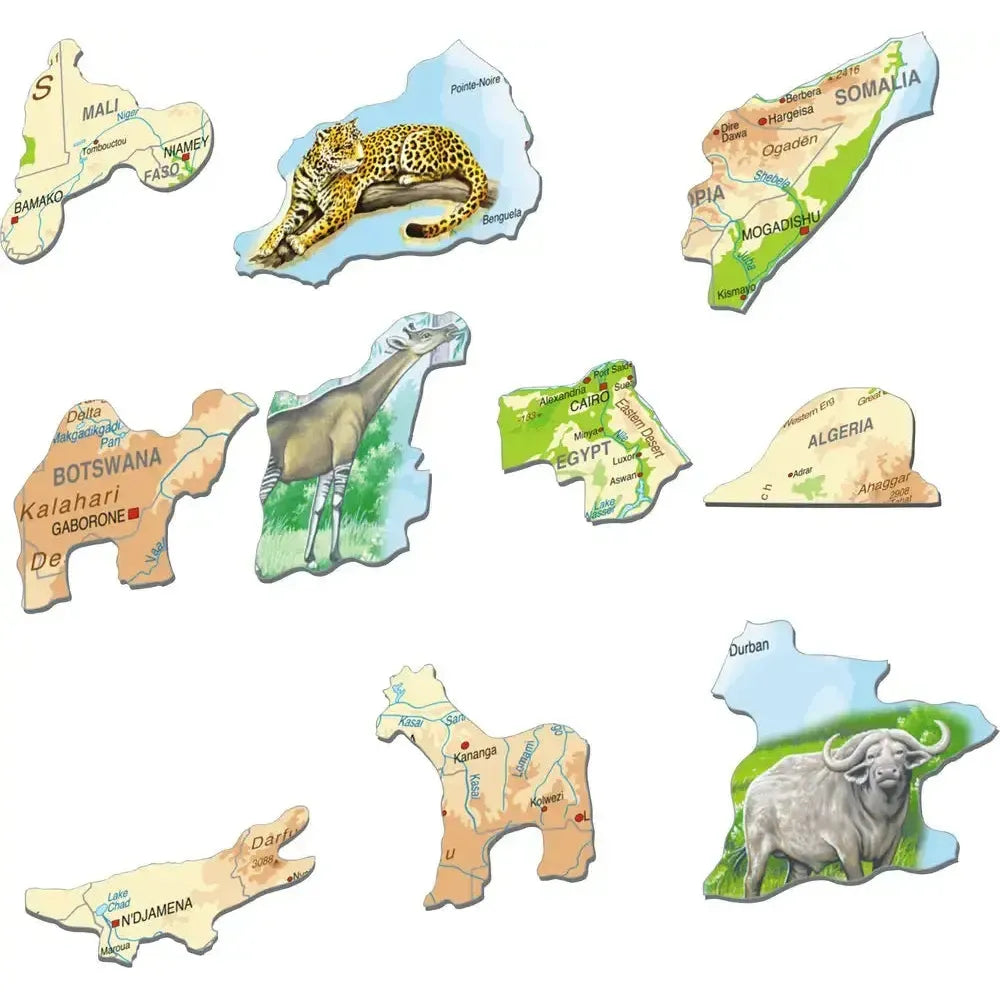 Africa Map 63 Piece Tray Jigsaw Puzzle Larsen