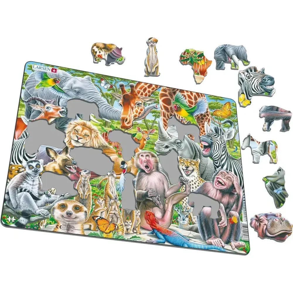 African Animals Selfie 43 Piece Tray Jigsaw Puzzle Larsen