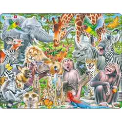 African Animals Selfie 43 Piece Tray Jigsaw Puzzle Larsen