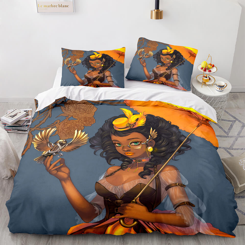 African Girls Cosplay Bedding Sets Quilt Covers Room Decoration (Online Order Only)