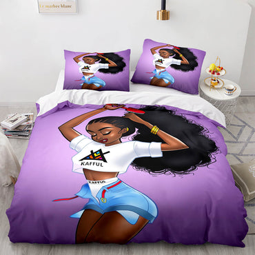 African Girls Cosplay Bedding Sets Quilt Covers Room Decoration (Online Order Only)