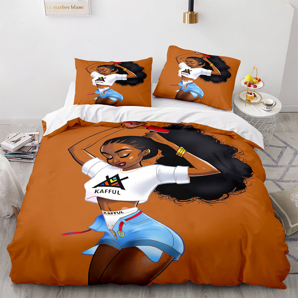 African Girls Cosplay Bedding Sets Quilt Covers Room Decoration (Online Order Only)