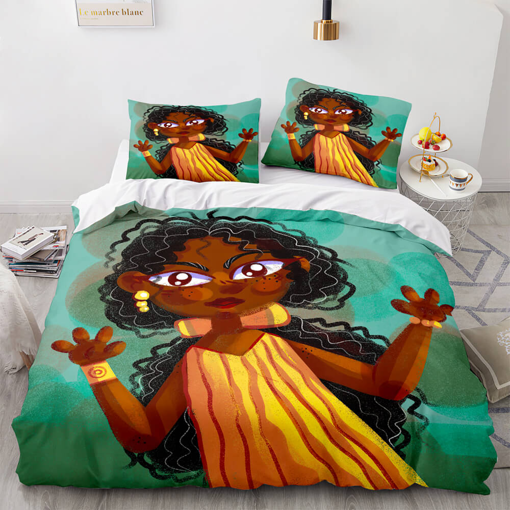 African Girls Cosplay Bedding Sets Quilt Covers Room Decoration (Online Order Only)