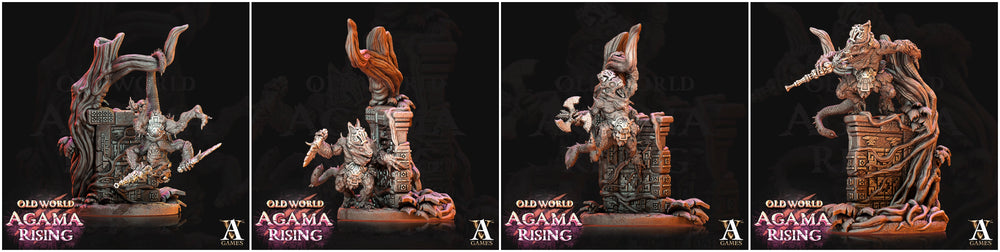 3D Printed Archvillain Games Agama Chameleons Old World Agama Rising 28 32mm D&D (Online Only)