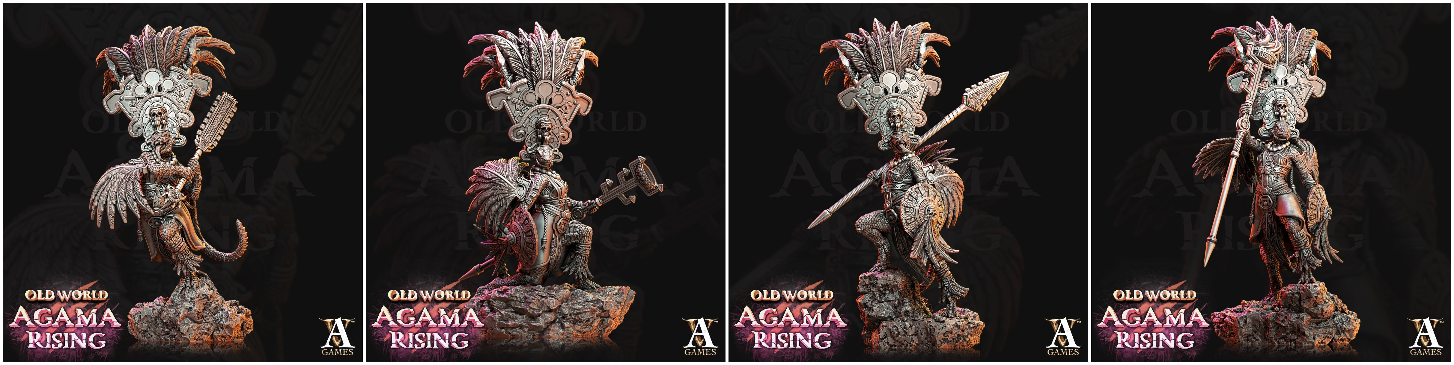 3D Printed Archvillain Games Agama Sundancers Old World Agama Rising 28 32mm D&D (Online Only)