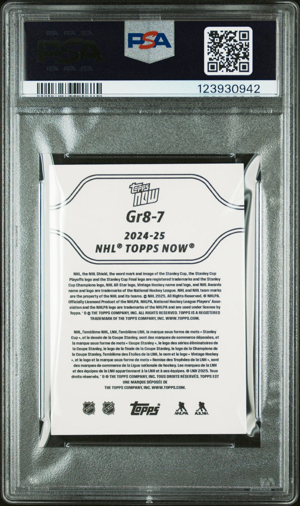 Graded 2024 Topps Now Alex Ovechkin #7 The GR8 Chase Sticker Hockey Card PSA 8 Near Mint (ONLINE ORDER ONLY)