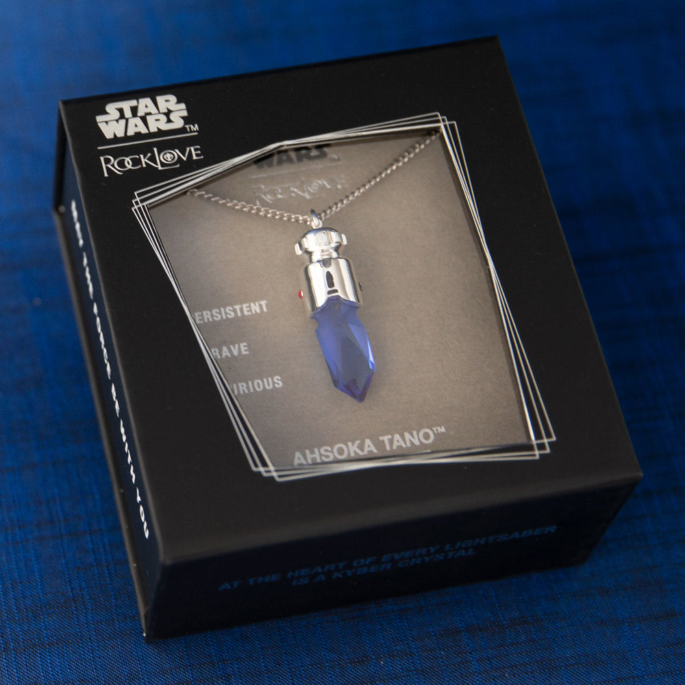 Star Wars X RockLove Padawan Ahsoka Tano Blue Kyber Crystal Necklace (ONLINE ORDER ONLY)