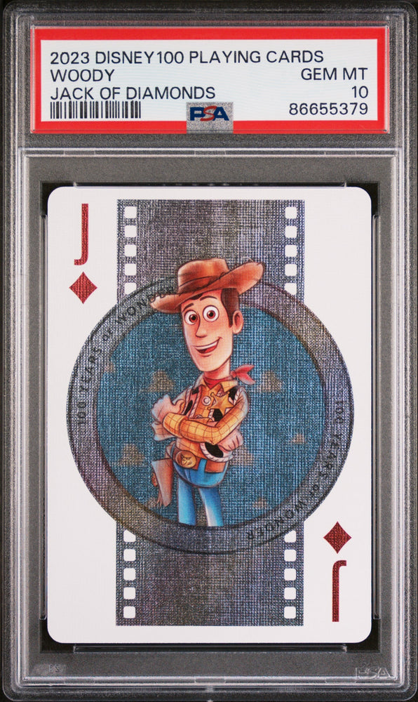 2023 DISNEY 100 PLAYING CARDS WOODY JACK OF DIAMONDS PSA 10 (Online Order Only)